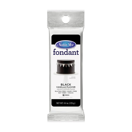 Black Satin Ice Fondant, 4.4oz