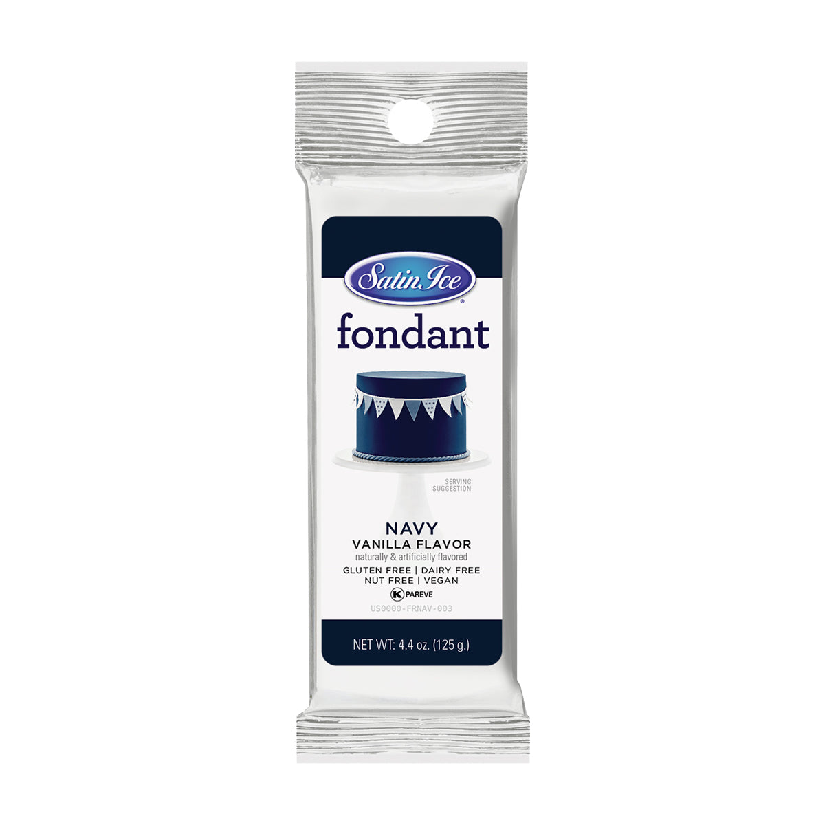 Navy Blue Satin Ice Fondant, 4.4oz