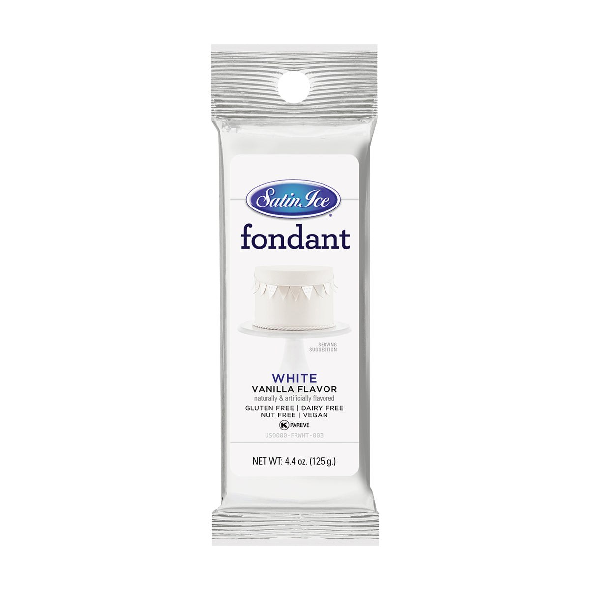 White Satin Ice Fondant, 4.4oz