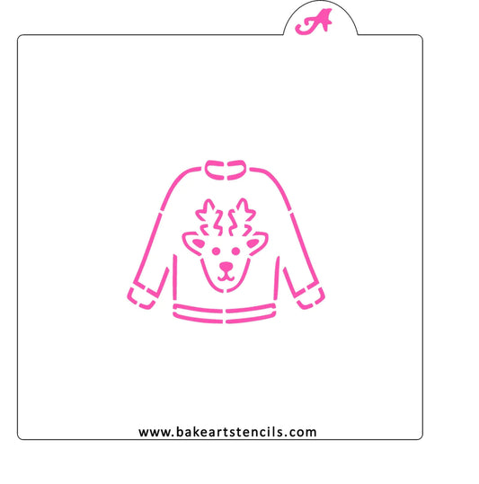 Ugly Christmas Reindeer Sweater Cookie Stencil
