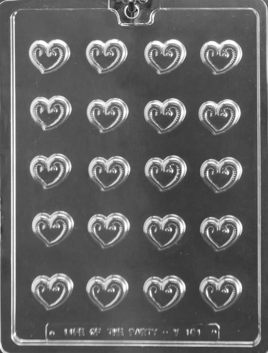 Heart Swirl Topper Mold, .1oz