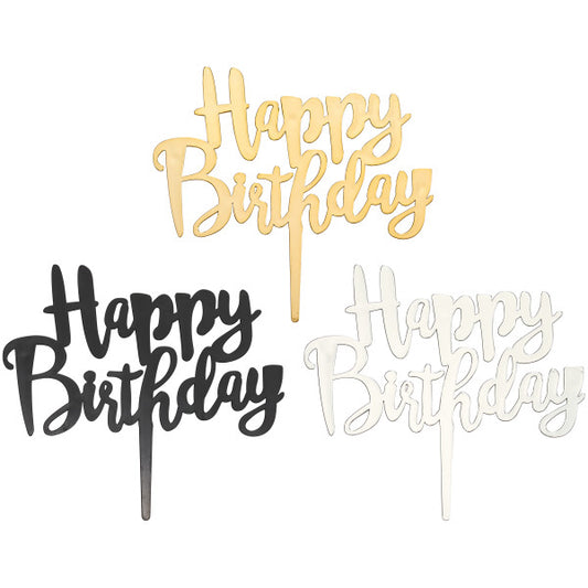 Happy Birthday Candle Holder Pick, Assorted Colors, each