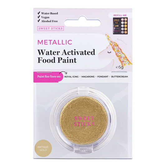 Water Activated Food Paint, Antique Gold