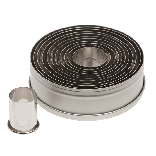 Round Cookie Biscuit Cutter Set, 11 Piece