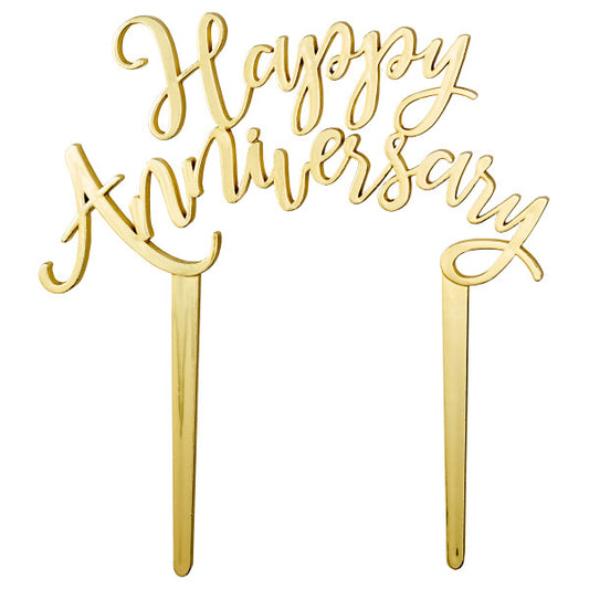 Happy Anniversary Tall Pick, Gold