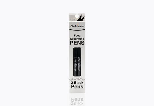 Black Food Color Pens, 2 Pack (Chefmaster)
