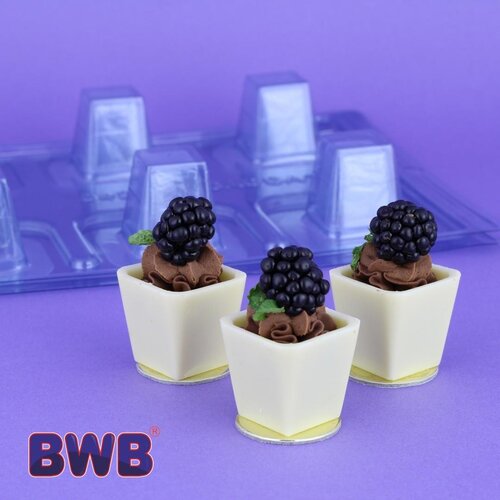 Mini Square Dessert Cup Mold, 3 part