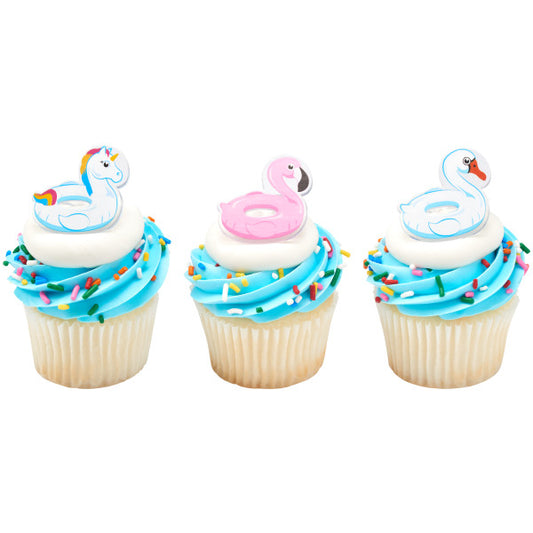 Summer Pool Floaties Rings, 9 Pack