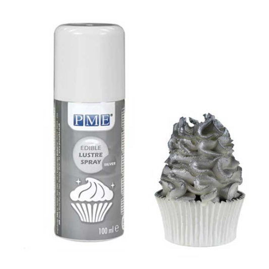 Edible Silver Lustre Spray, PME, 3.38 oz
