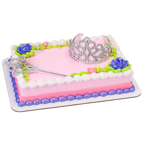 Princess Crown & Wand Cake Topper Set