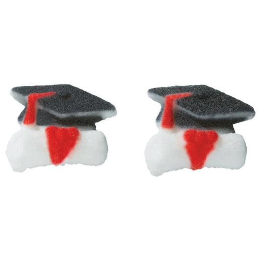 Sugar Graduation Cap and Diploma Charms, 15 Pack