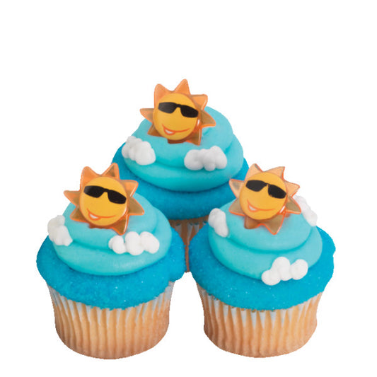 Sun Face Rings, 8 Pack