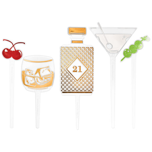 Mixology Drink Cake Topper Set