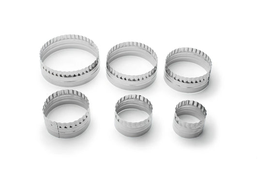 Round Cookie Biscuit Cutter Set, Double Sided, 6 Piece