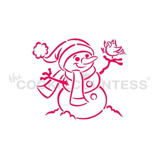 Snowman With Bird PYO Stencil