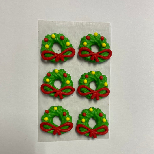 Mini Royal Icing Wreaths, 6 Pack