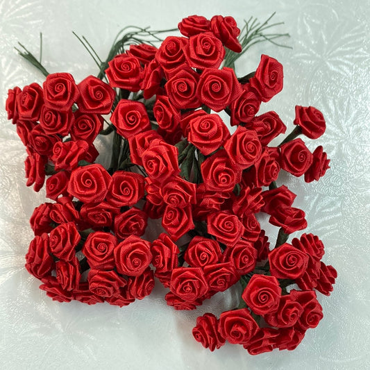 Ribbon Roses Red, 1 bunch