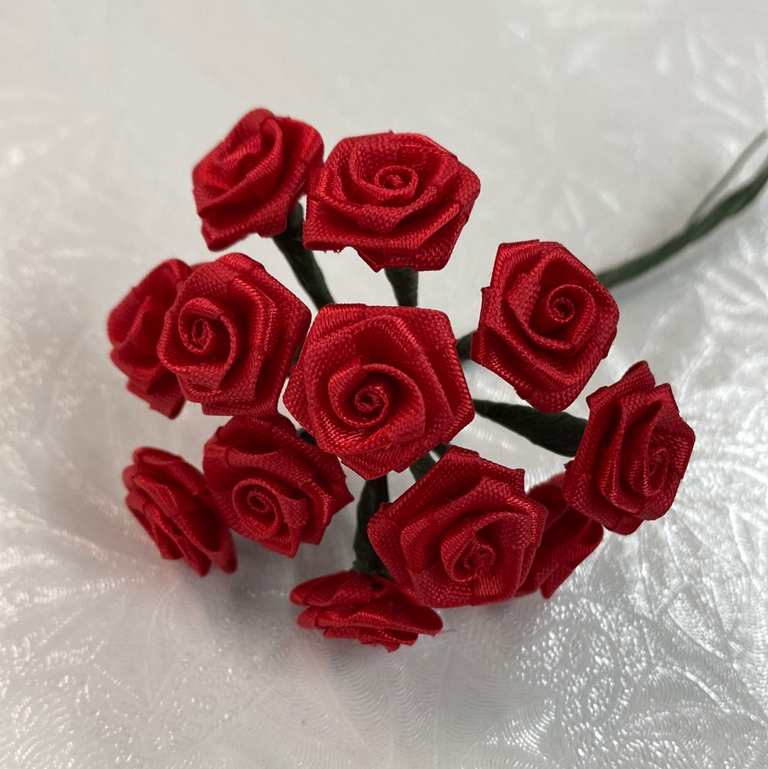 Ribbon Roses Red, 1 bunch