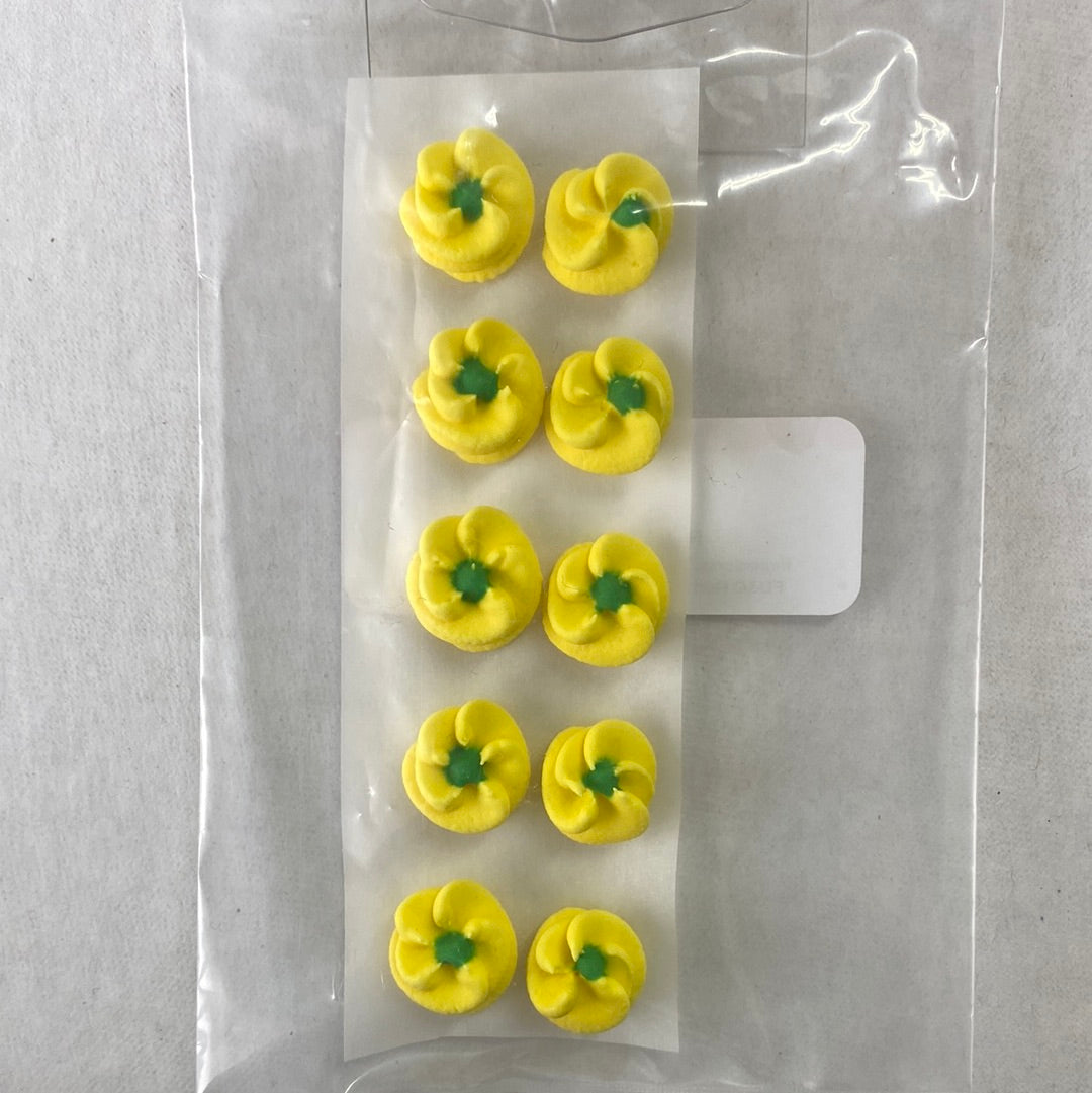 Royal Icing Button Flowers, 10 Pack