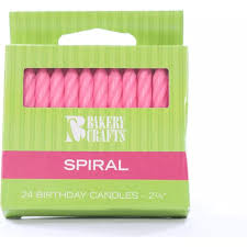 Spiral Birthday Candles 2.5", Pink
