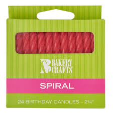 Spiral Birthday Candles 2.5", Red