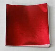 Red Candy Foil, 4x4 Sheets, 125 Pack