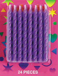 Spiral Birthday Candles 2.5", Purple