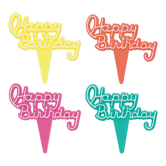 Happy Birthday Picks, 12 Pack
