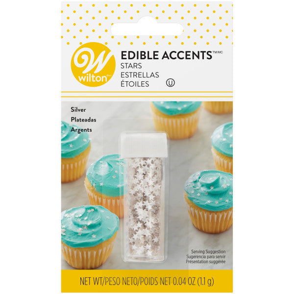 Silver Star Edible Glitter