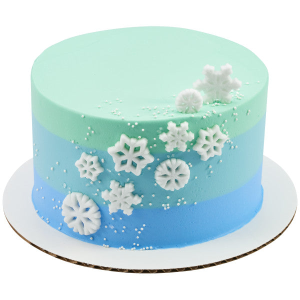 1 Blue Snowflake Edible Wafer Paper - Gluten Free Cake Decoration