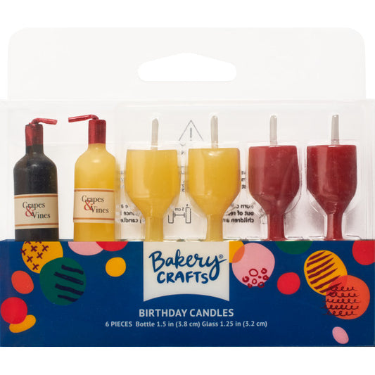 Wine Theme Candles, 6 Pack