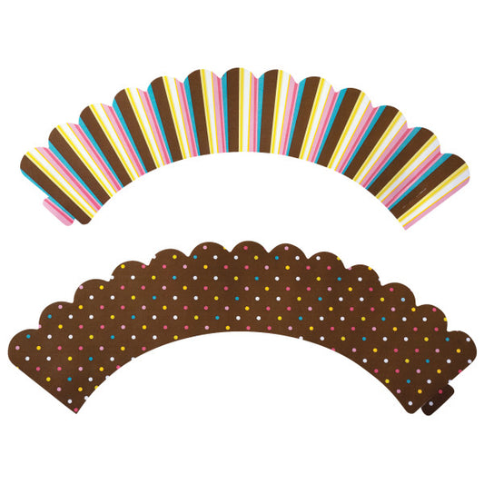 Cupcake Wraps, Brown & Pink