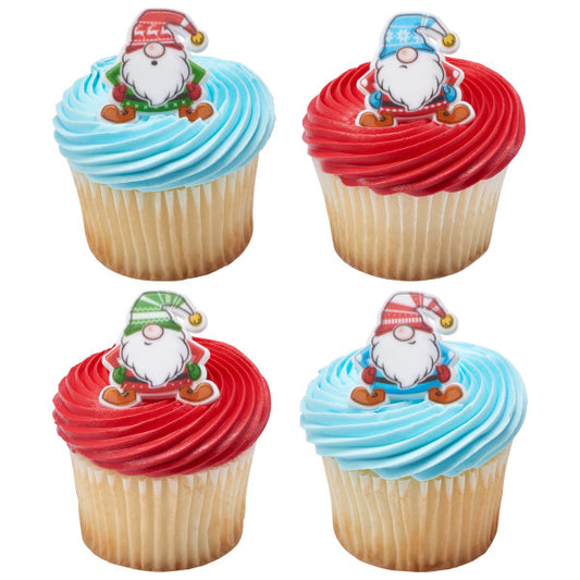 Holiday Gnome Rings, 8 Pack