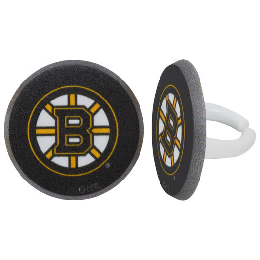 Boston Bruins Hockey Puck Rings, 8 Pack