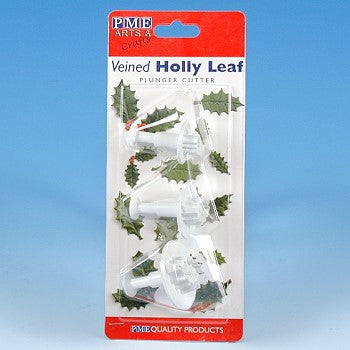 PME Holly Leaf Plunger Cutter/Veiner, 3 piece