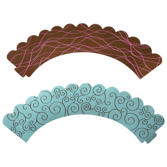 Cupcake Wraps, Blue & Brown