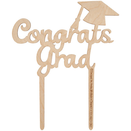 Congrats Grad, Wood Stand-Up Pick
