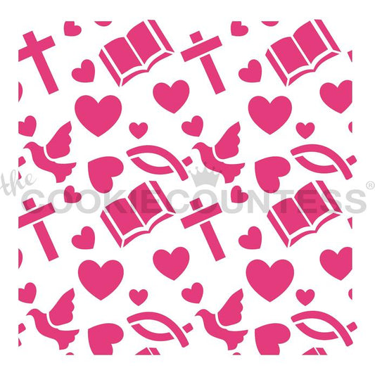 Christian Icons Pattern Stencil