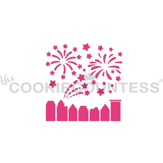 City Fireworks Stencil
