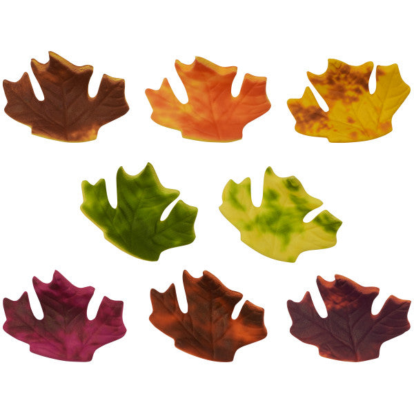 Gum Paste Fall Leaves Assorted, 8 pack