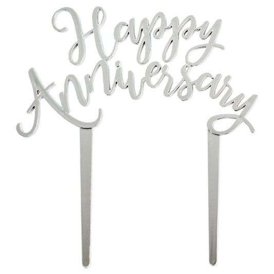 Happy Anniversary Tall Pick, Silver