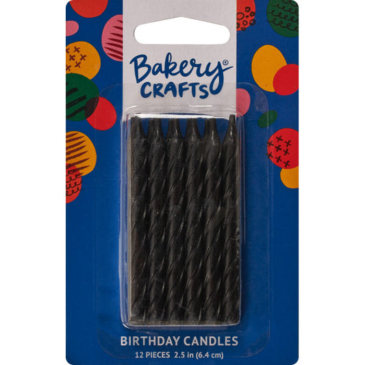 Spiral Birthday Candles 2.5", Black