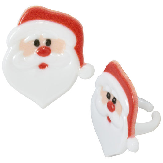 Santa Face Bendi-Ring, 6 Pack