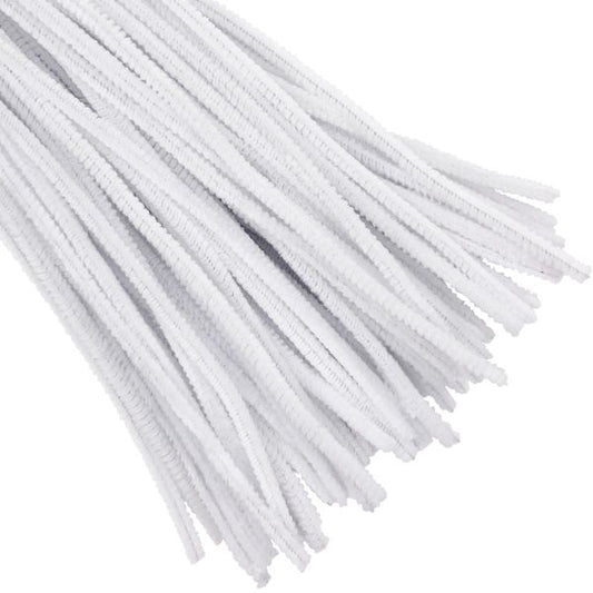 White Chenille Pipe Cleaners, 10 pack
