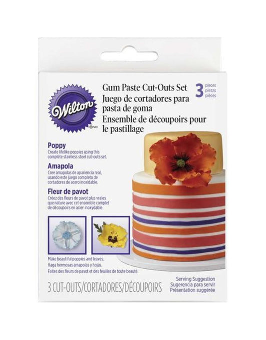 Wilton Poppy Cut-Outs Cutter Set, 3 Piece