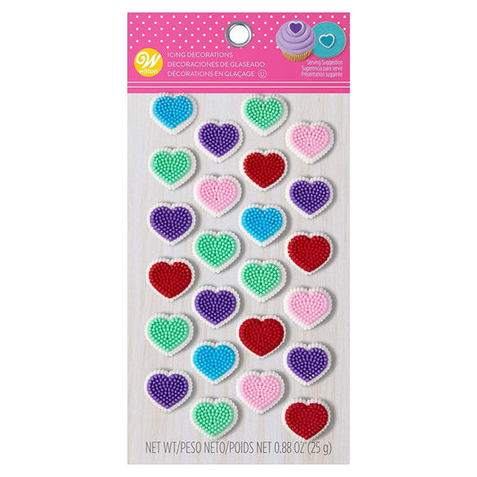 Confetti Heart Icing Decorations, 24 pack, Dot Matrix