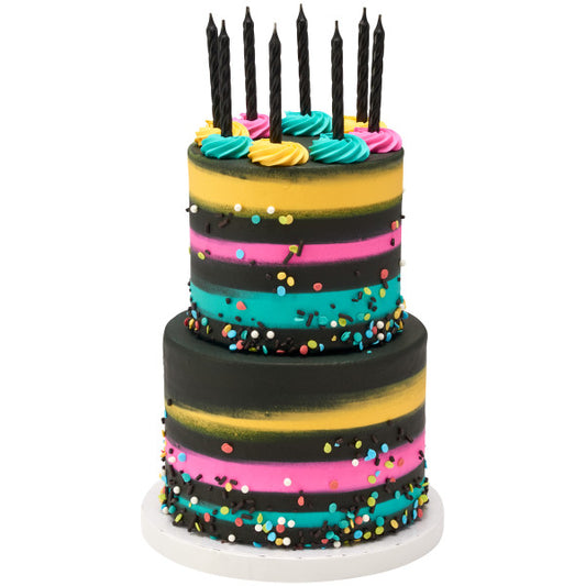 Spiral Birthday Candles 2.5", Black